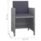 vidaXL Outdoor Dining Set PE Rattan Large Removable Covers