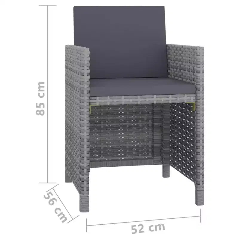 vidaXL Outdoor Dining Set PE Rattan Large Removable Covers