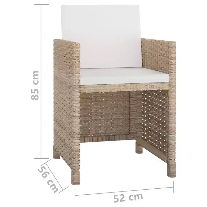 vidaXL Outdoor Dining Set PE Rattan Large Removable Covers