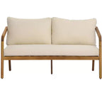 Christopher Knight Home Nolan Ensemble de conversation 2 pièces en bois d'acacia et osier avec table basse et coussins