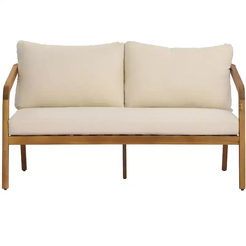 Christopher Knight Home Nolan Ensemble de conversation 2 pièces en bois d'acacia et osier avec table basse et coussins