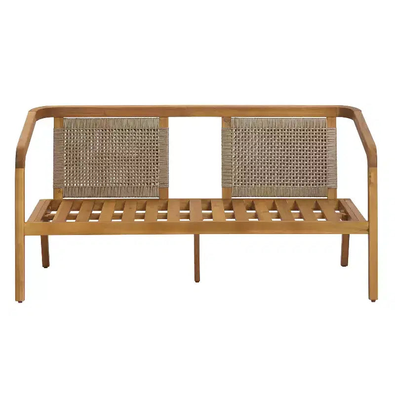Christopher Knight Home Nolan Ensemble de conversation 2 pièces en bois d'acacia et osier avec table basse et coussins