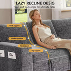 Canapé-lit Dyonery 82, canapé inclinable en forme de L 3-en-1 avec chaise longue de rangement réversible, assemblage sans outils