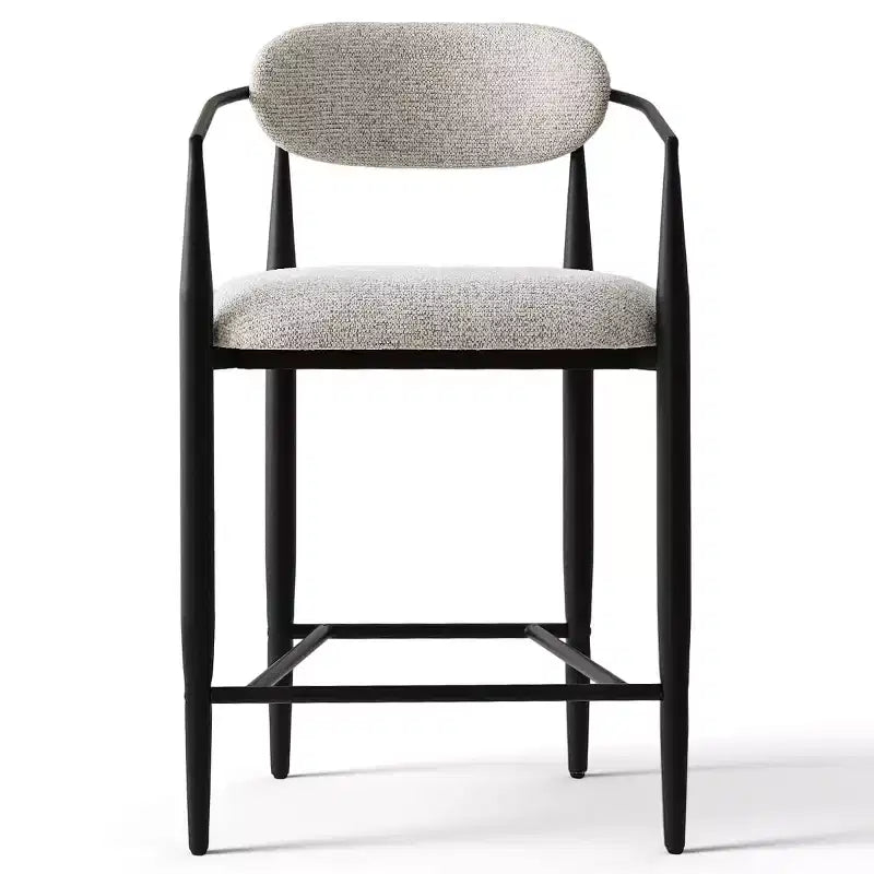 Set of 3 Modern Upholstered Counter Height Bar Stool with Tapered Black Metal Legs, Spacious Seat for Kitchen Island or Home Bar-Panipeachy