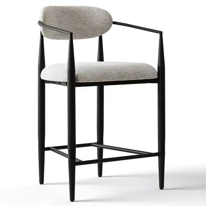 Set of 3 Modern Upholstered Counter Height Bar Stool with Tapered Black Metal Legs, Spacious Seat for Kitchen Island or Home Bar-Panipeachy