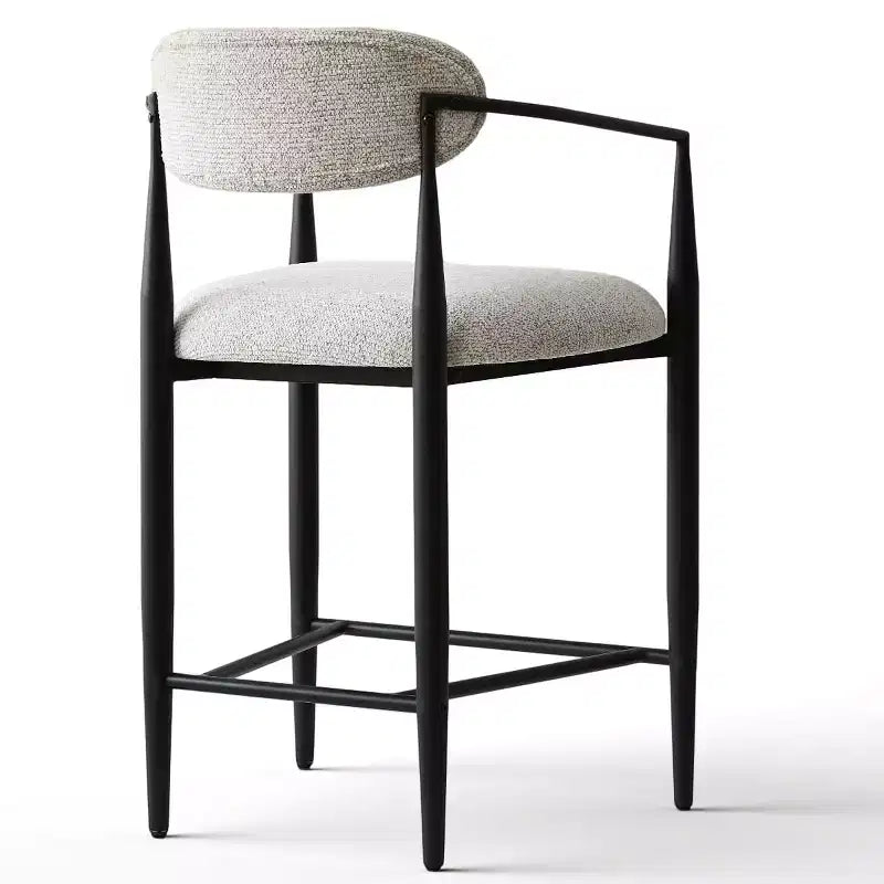 Set of 3 Modern Upholstered Counter Height Bar Stool with Tapered Black Metal Legs, Spacious Seat for Kitchen Island or Home Bar-Panipeachy