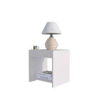 This Anegam Nightstand with Open Storage, White combines contemporary style with smart storage solutions, creating a space saving furniture.