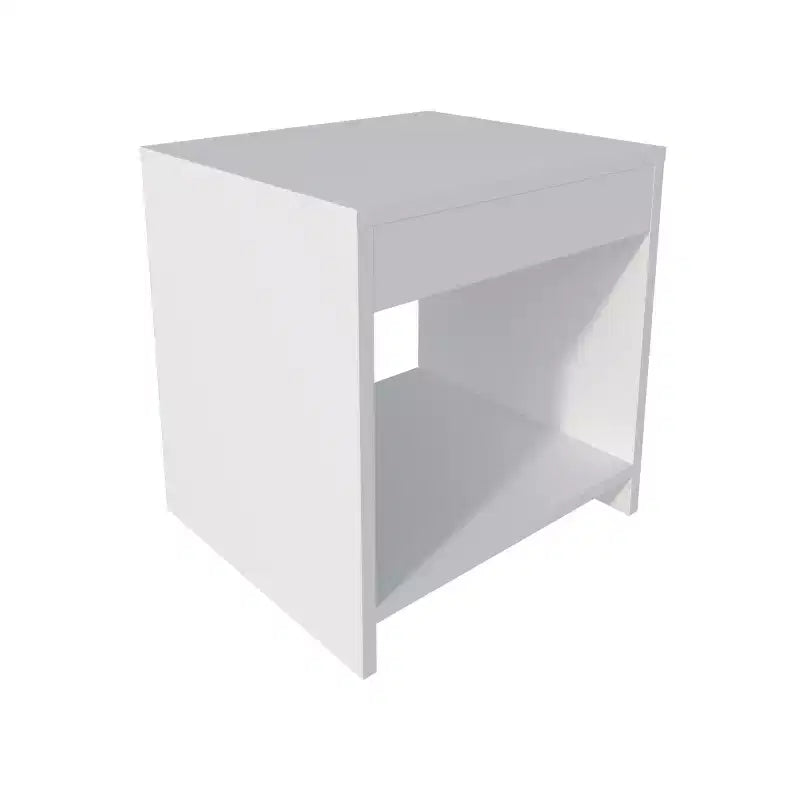 This Anegam Nightstand with Open Storage, White combines contemporary style with smart storage solutions, creating a space saving furniture.