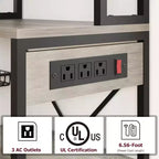 7-Tier Bakers Rack with Power Outlet  Large Microwave Stand & Coffee Bar  2 Wire Drawers, Hooks,Freestanding Kitchen Oven Shelf  For Kitchen