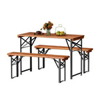 Karl Home Rectangle Wood Picnic Table With Bench Seats 4 People