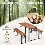 Karl Home Rectangle Wood Picnic Table With Bench Seats 4 People