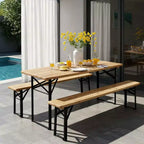 Ensemble de salle à manger d'extérieur Karl Home 6 personnes avec table rectangulaire