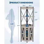 72in Corner Wine Cabinet, Industrial Wine Cabinet Glass Holder, 5-Tiers Liquor Cabinets Bar for Home, Small Space, Display Cabinets, Mesh Door