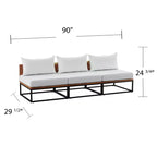 Chaise de jardin Taradale avec coussins – Lot de 3 – Blanc – SEI