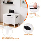 Grand banc de rangement en bois, couvercle supérieur, siège épais rembourré, 2 charnières de sécurité, capacité de 118 kg, pour entrée, chambre à coucher, salon, 60 cm, blanc