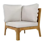 Christopher Knight Home Hanna 4 Piece Outdoor Acacia Wood Sectional Sofa Set with Handwoven Rope