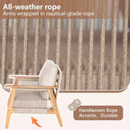 Christopher Knight Home Hanna 4 Piece Outdoor Acacia Wood Sectional Sofa Set with Handwoven Rope