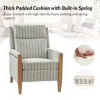 Rosa Upholstered Push Back Recliner Set of 2-BEIGE