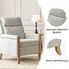 Rosa Upholstered Push Back Recliner Set of 2-BEIGE