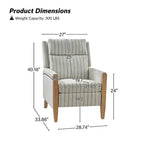 Rosa Upholstered Push Back Recliner Set of 2-BEIGE