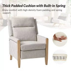 Rosa Upholstered Push Back Recliner Set of 2-BEIGE
