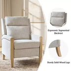 Rosa Upholstered Push Back Recliner Set of 2-BEIGE