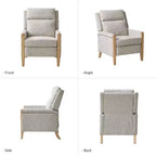 Rosa Upholstered Push Back Recliner Set of 2-BEIGE