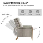 Rosa Upholstered Push Back Recliner Set of 2-BEIGE