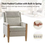 Rosa Upholstered Push Back Recliner Set of 2-BEIGE