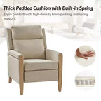 Rosa Upholstered Push Back Recliner Set of 2-BEIGE