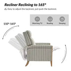 Rosa Upholstered Push Back Recliner Set of 2-BEIGE
