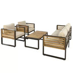 Polibi 4-Piece Outdoor Patio Conversation Set with Removable Cushions