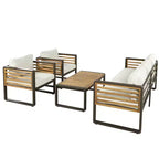 Polibi 4-Piece Outdoor Patio Conversation Set with Removable Cushions