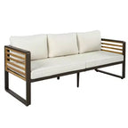 Polibi 4-Piece Outdoor Patio Conversation Set with Removable Cushions
