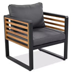 Polibi 4-Piece Outdoor Patio Conversation Set with Removable Cushions