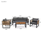 Polibi 4-Piece Outdoor Patio Conversation Set with Removable Cushions