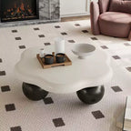 35 Cloud Coffee Table with Ball Legs, Modern Irregular Center Table for Living Room, Black