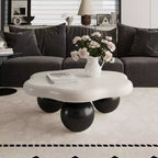 35 Cloud Coffee Table with Ball Legs, Modern Irregular Center Table for Living Room, Black
