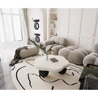 35 Cloud Coffee Table with Ball Legs, Modern Irregular Center Table for Living Room, Black