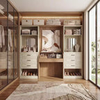 Besiost Système de Rangement de Placard avec 3 Tiroirs de Rangement, Organiseur de Garde-Robe Robuste avec Miroir,