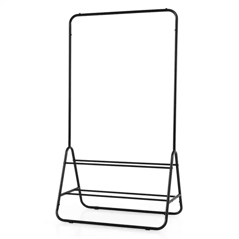 Costway Heavy Duty Clothes Rack Metal Garment Rack with Hanging Rod and Storage Shelves White/Black