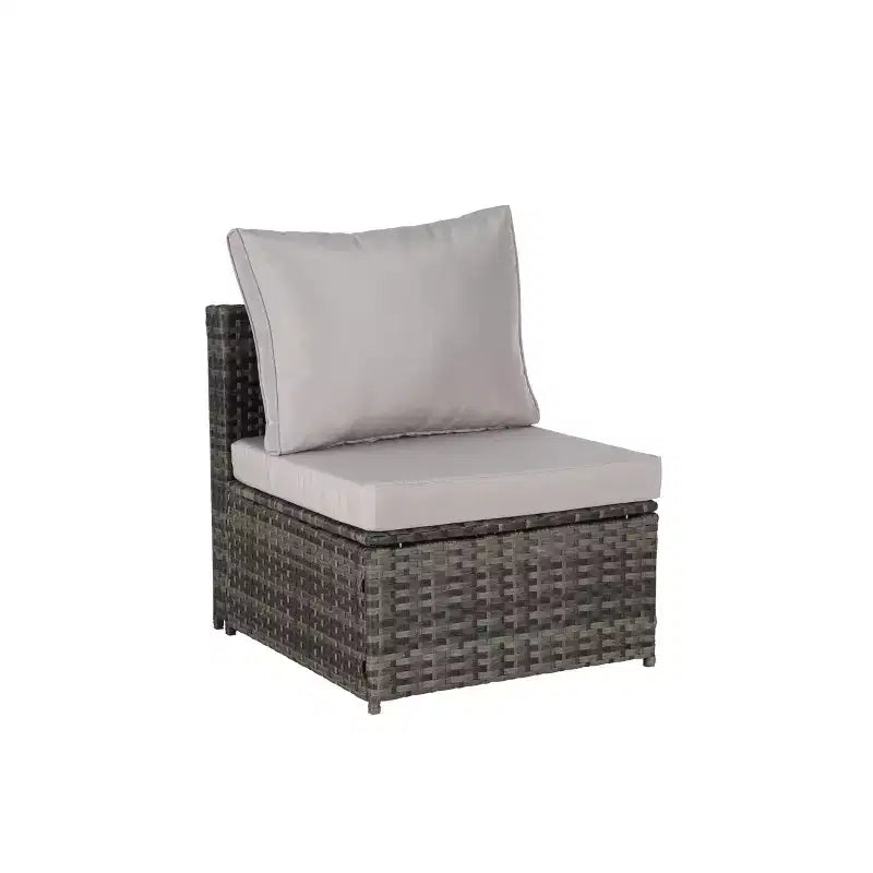 4pcs Outdoor Sectional Sofa Set Patio Daybed Chat Conversation Set Wicker Garden Seating Set with Retractable Canopy, Coffee Table, Cushion-ModernLuxe
