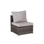 4pcs Outdoor Sectional Sofa Set Patio Daybed Chat Conversation Set Wicker Garden Seating Set with Retractable Canopy, Coffee Table, Cushion-ModernLuxe