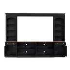 ModernLuxe Farmhouse Arched Entertainment Center Wall Unit, Fits TVs Up to 70, Large TV Stand Media Console with Drawers & Bookshelves