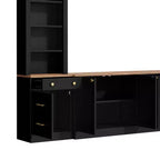 ModernLuxe Farmhouse Arched Entertainment Center Wall Unit, Fits TVs Up to 70, Large TV Stand Media Console with Drawers & Bookshelves