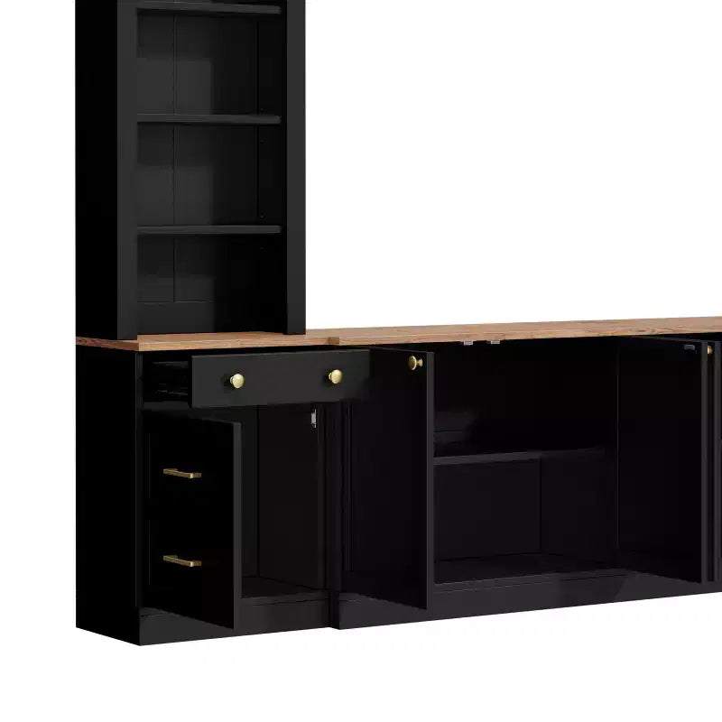 ModernLuxe Farmhouse Arched Entertainment Center Wall Unit, Fits TVs Up to 70, Large TV Stand Media Console with Drawers & Bookshelves