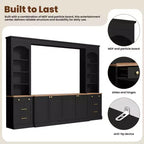 ModernLuxe Farmhouse Arched Entertainment Center Wall Unit, Fits TVs Up to 70, Large TV Stand Media Console with Drawers & Bookshelves