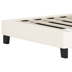 Twin Upholstered Princess Bed with Crown Headboard, Platform Bed with Headboard and Footboard, Cream and Pink