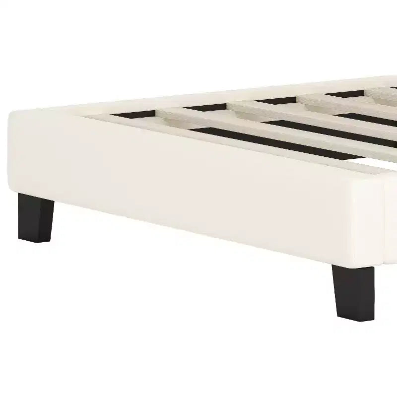 Twin Upholstered Princess Bed with Crown Headboard, Platform Bed with Headboard and Footboard, Cream and Pink
