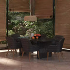 vidaXL Patio Dining Set Poly Rattan